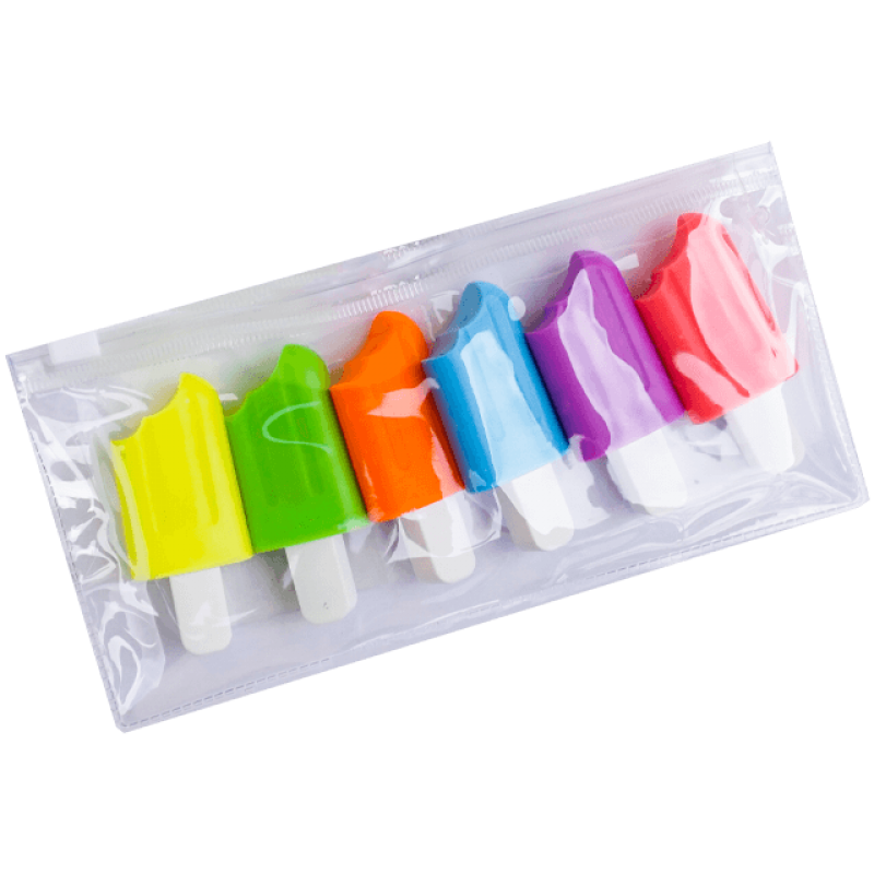 Textmarker mini fluorescent inghetata 6 buc